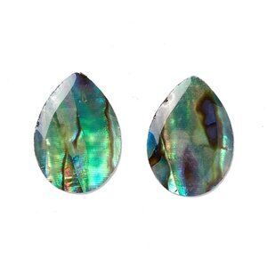 10pc Teardrop Paua Shell Cabochon Set 10x13mm